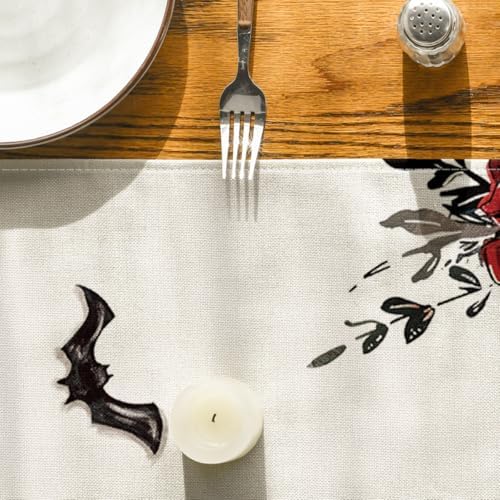 Artoid Mode Halloween Table Runner with Black Cat Design