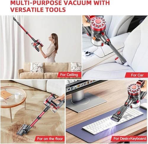 WLOTPO Cordless Vacuum with Super Suction and 35 Min Runtime