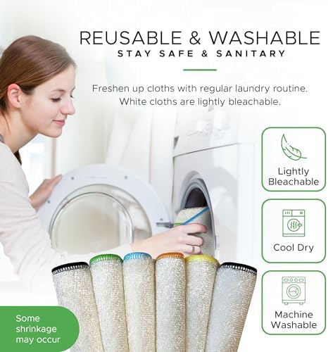 Whiffkitch Dishcloths Towels 6 Pack Multi Color