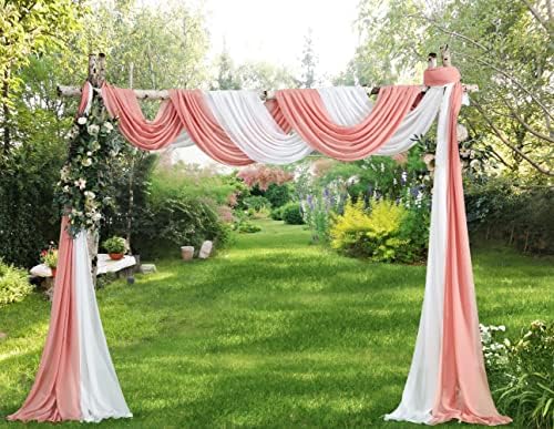 Dusty Rose Chiffon Fabric 35x192 Inch Table Runner 1