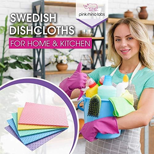Pink Rhino Labs Swedish Dishcloths 10-Pack Reusable Cleaning Cloths