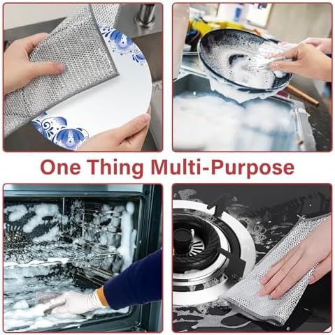 10 Pack Multi Functional Wire Dishcloth Double Layer Scratch Resistant Reusable Durable