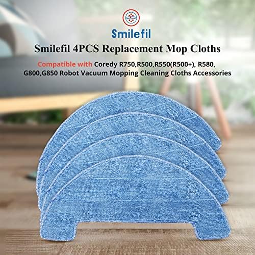 Smilefil 4pcs Replacement Mop Cloths for Coredy Robot Vacuums