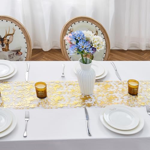 Gold Sequin Glitter Table Runner 11x49