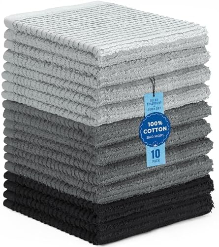 DecorRack 100 Cotton Bar Mop Towels Pack of 10
