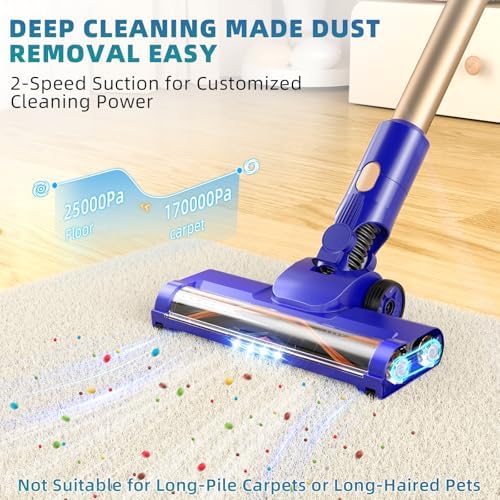 Cordless Vacuum Cleaner with 180 Bendable Wand and Touch Screen