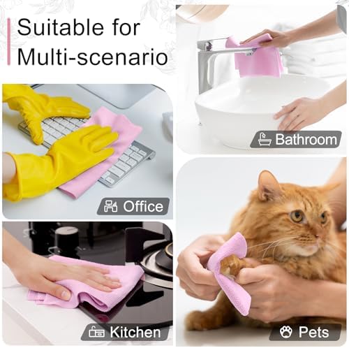 Homaxy Tear Away Dish Cloths Rolls 40 Sheets Pink