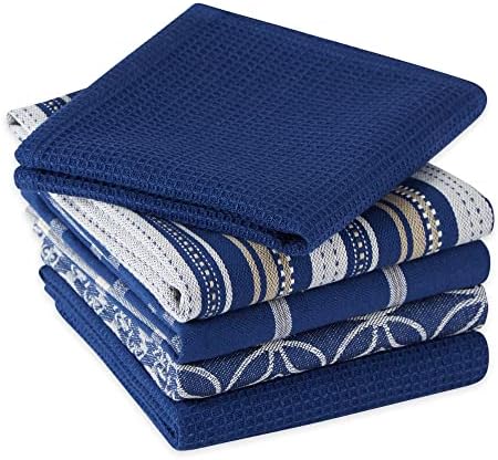 DII Assorted Woven Kitchen Towel Set 5 Piece