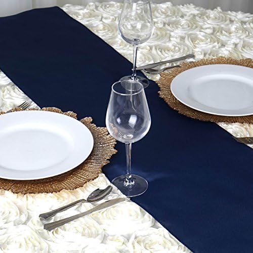 Navy Blue Table Runner 12x108 Inch Handcrafted Wedding Decor