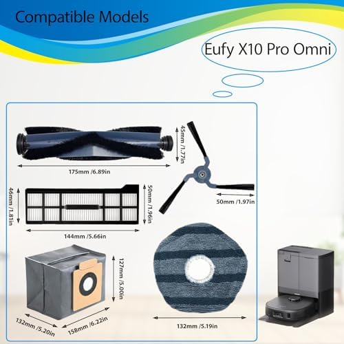 24 Pack Replacement Parts for Eufy X10 Pro Omni Vacuum