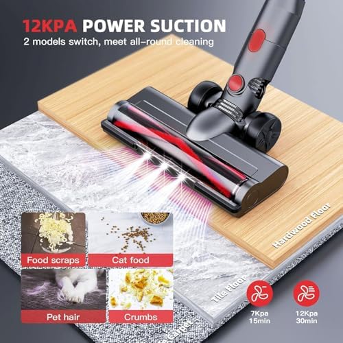WLOTPO Cordless Vacuum with Super Suction and 35 Min Runtime