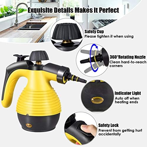 Goplus Handheld Steam Cleaner with 9 Piece Accessories