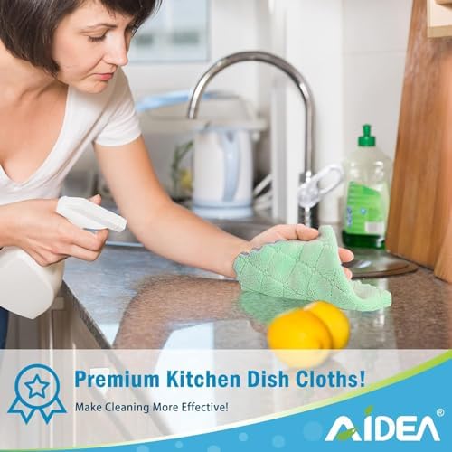 AIDEA 12 Pack Coral Fleece Dish Towels