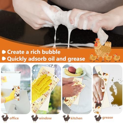 6Pcs Chicken Swedish Dishcloth Set for Home Kitchen Cleaning
