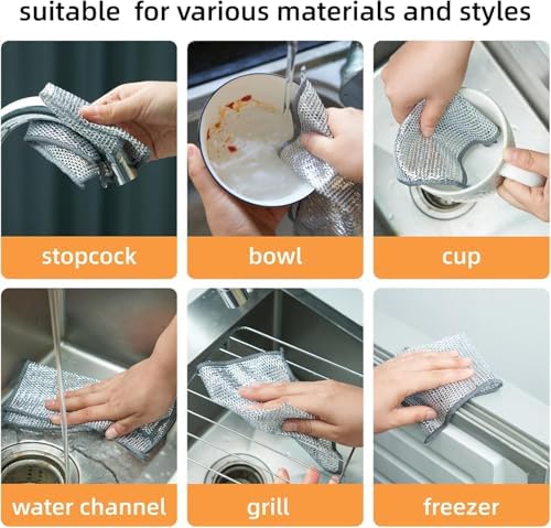 Multipurpose Wire Dish Rags 5PCS Reusable Kitchen Cleaner