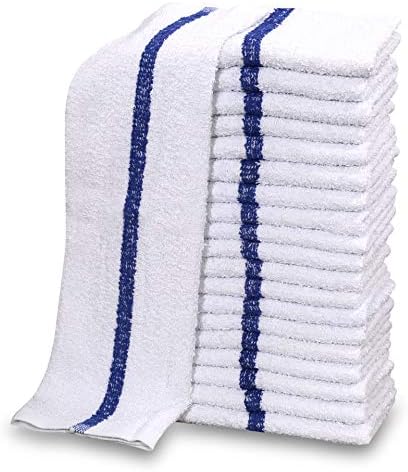 GOLD TEXTILES 12 Pack White Cotton Blend Bar Mops