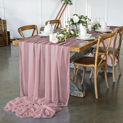 Bluekate Chiffon Fabric 10 Yard Continuous Table Runner Wedding Arch Draping