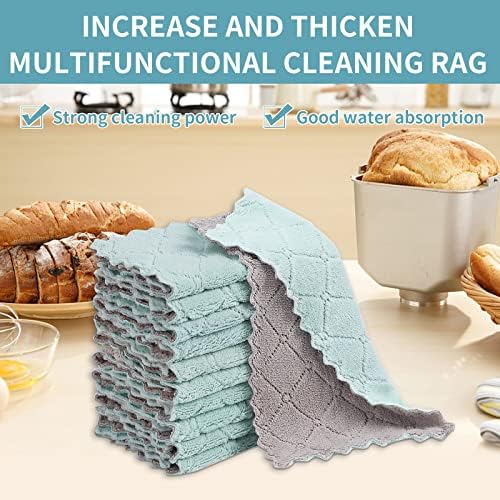 10 Pack Super Absorbent Dish Cloths Nonstick Reusable Kitchen Towels