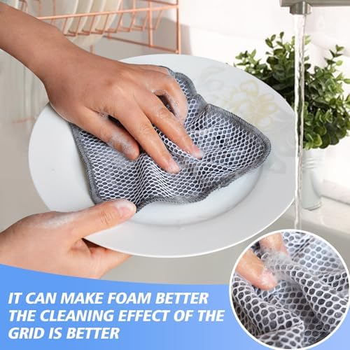 KinHwa 12inchx12inch Gray Microfiber Dish Cloths 9 Pack