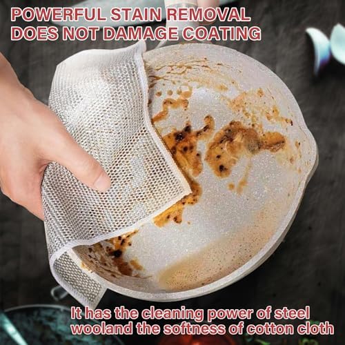 10 Pack Multi Functional Wire Dishcloth Double Layer Scratch Resistant Reusable Durable