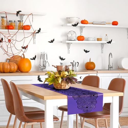 RunNico Halloween Spider Web Table Runner 72 x 18