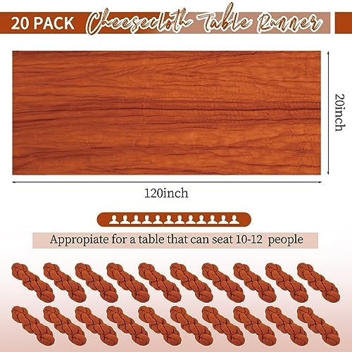 20 Pack Terracotta Cheese Cloth Table Runners