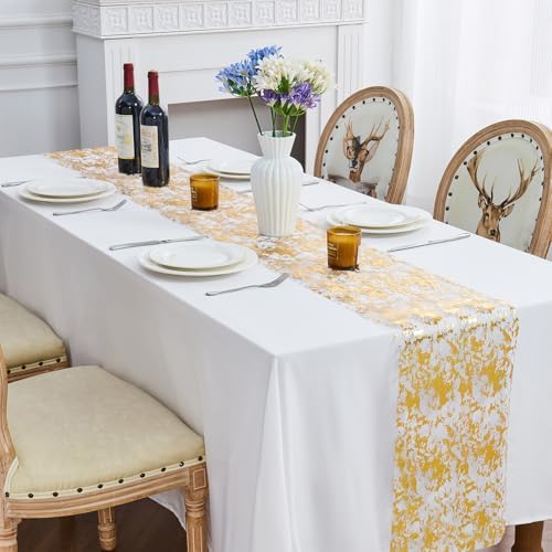 Gold Sequin Glitter Table Runner 11x49