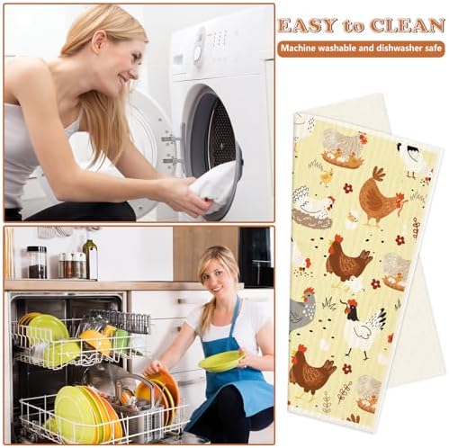 6Pcs Chicken Swedish Dishcloth Set for Home Kitchen Cleaning