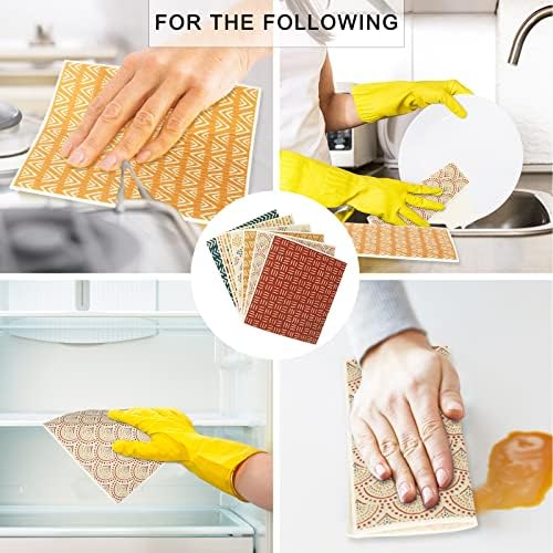 Whaline 6Pcs Boho Geometric Dish Towels