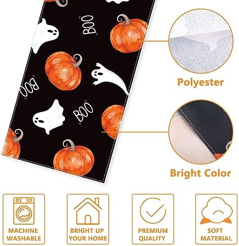 Halloween Table Runner Black Ghost Pumpkin Decor