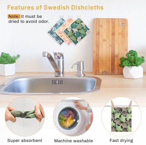 Lucomb 10 Pack Swedish Dishcloths for Kitchen