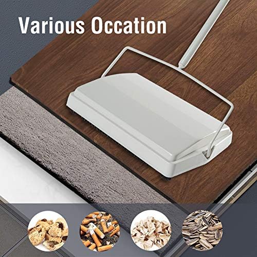 JEHONN Carpet Floor Sweeper with Horsehair Manual Non Electric
