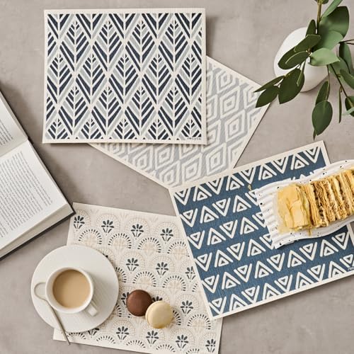 RECYCO 4-Pack Oversized Swedish Dishcloths for Kitchen