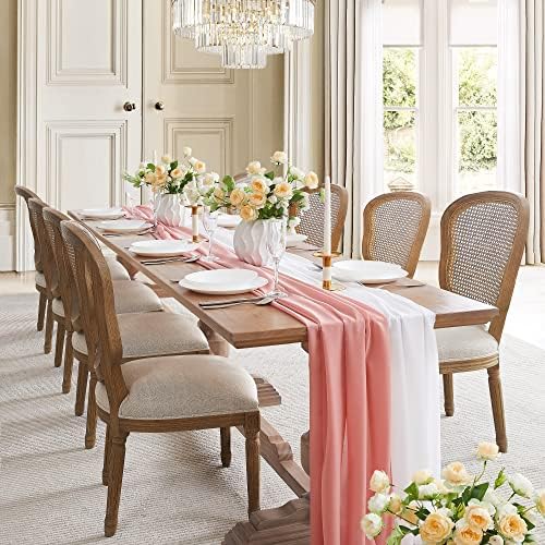 Dusty Rose Chiffon Fabric 35x192 Inch Table Runner 1