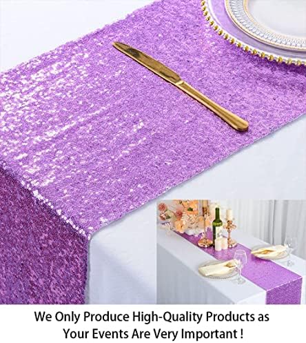 ShinyBeauty Lavender Sequin Table Runner 2pcs 12x72-Inch Wedding Decoration