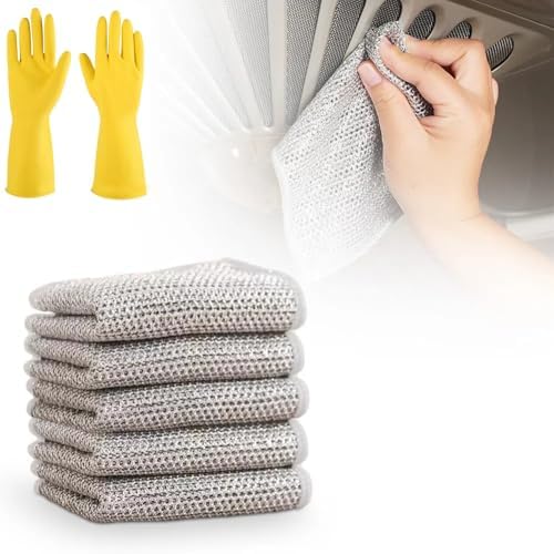 Multipurpose Wire Dish Rags 5PCS Reusable Kitchen Cleaner