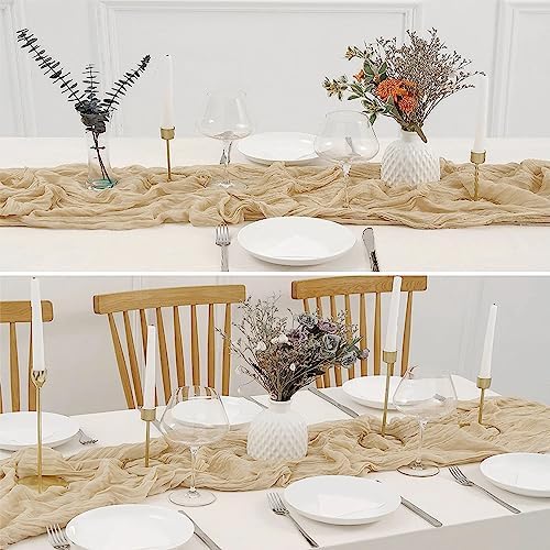10 Pack 10 Ft Beige Cheesecloth Table Runner
