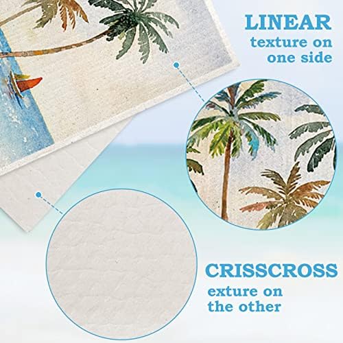 Whaline 6Pcs Summer Beach Dishcloth Set