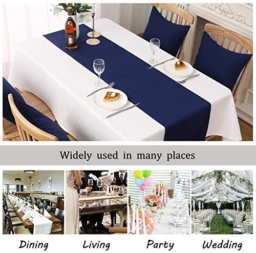 DUALIFE Navy Table Runner 14x72 Inch 2 Pieces