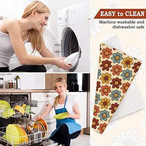 Whaline 6 Pack Boho Floral Dish Cloths