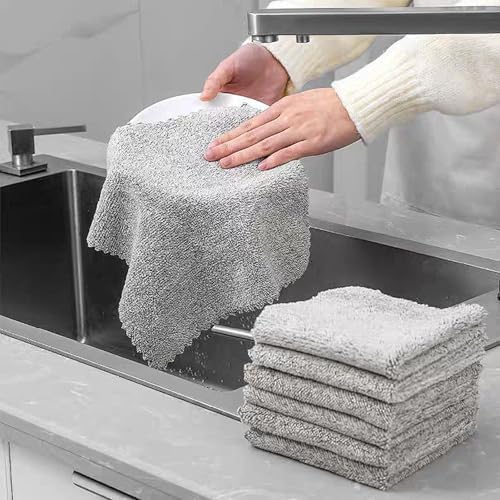 20 Pack Reusable Dish Cloths Soft Coral Fleece Nonstick Microfiber