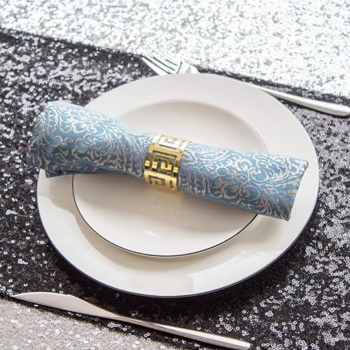 12 Pack Black Sequin Table Runners 12x108 Inch