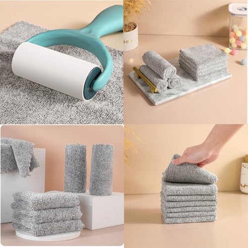 20 Pack Reusable Dish Cloths Soft Coral Fleece Nonstick Microfiber