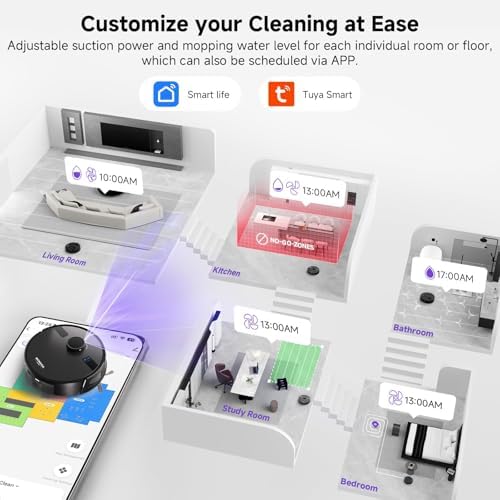 MONSGA Robot Vacuum and Mop Combo with 5000Pa Suction