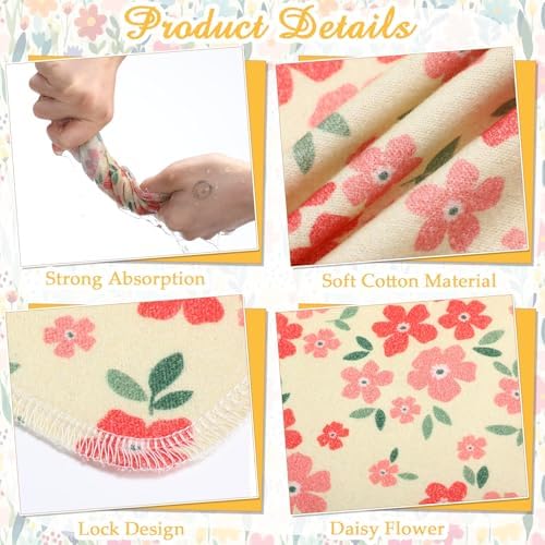 Tiamon 24 Pcs Reusable Daisy Dish Cloths