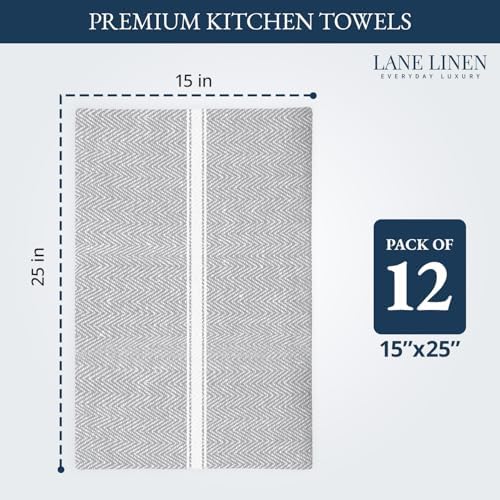 Lane Linen Kitchen Towel Set 12 Pack 14x25 Inch Tea Towels