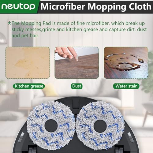 Neutop Replacement Mopping Pads for Ecovacs Robots 4-Pack