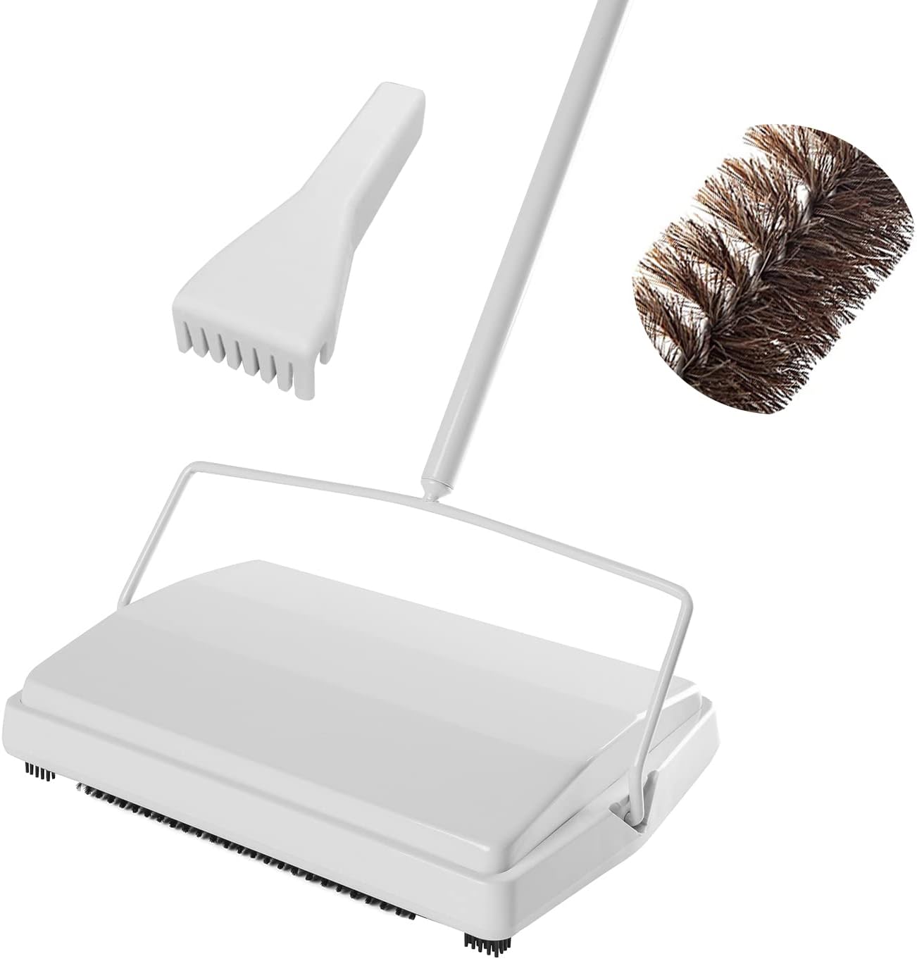 JEHONN Carpet Floor Sweeper with Horsehair Manual Non Electric