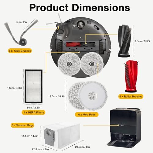 Ucoolbe Roborock Saros 10R Replacement Accessories Kit