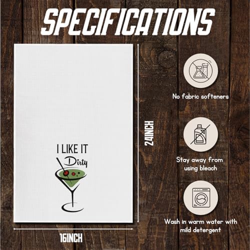 Dirty Martini Gifts - Funny Kitchen Towel with Cocktail Print